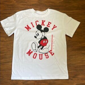 Disney Mickey Mouse Womens White Short Sleeve T-Shirt Sz XS